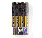 American Metalcraft SMA510V4BL Small Tip Chalk Markers, Black