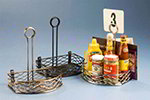 American Metalcraft SRBNB1 Semi Round Condiment Rack w/ Flat Back, Wire/Black