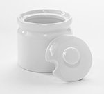 American Metalcraft SUGPOT3 7-oz Sugar Pot with Lid - White Porcelain