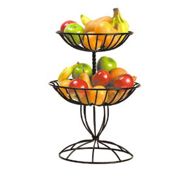 American Metalcraft TTDB2 2-Tier Basket, Wrought Iron/Black