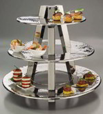 American Metalcraft TTS2319 3-Tier Accent Display Stand, Hammered, Stainless