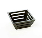 American Metalcraft TWBB73 Square Bread Basket, 7x3.25-in, Tapered, Birch