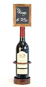 American Metalcraft WBWR1 Wine Bottle Display w/ Chalk Board, 5x19-in, Copper