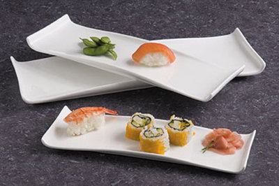 American Metalcraft WLD13 Rectangular Platter w/ Curved Ends, 13.5x4.5-in, White/Porcelain