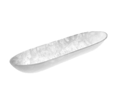 American Metalcraft WSLB27 Oblong Translucence Boat Bowl - 27-1/4x7-1/2" White Swirl Resin