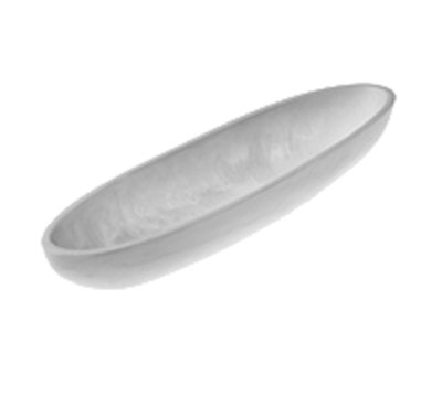 American Metalcraft WSMB17 Oblong Translucence Boat Bowl - 17-3/4x4-3/4" White Swirl Resin
