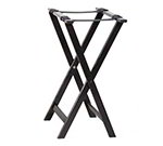 American Metalcraft WTSB33 Folding Tray Stand w/ Nylon Straps, Black Wood