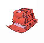American Metalcraft PBDX2005 Deluxe Pizza Delivery Bag w/ Two Handled Strap, 20x20-in, Red/Black