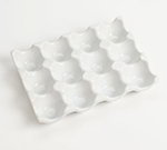American Metalcraft PEH12 Rectangular Egg Tray w/ 12-Slots, Porcelain, White