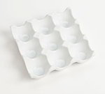 American Metalcraft PEH9 Square Egg Tray w/ 9-Slots, Porcelain, White