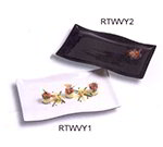 American Metalcraft RTWVY1 Rectangular Platter w/ Wavy Design, Ceramic/White