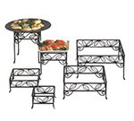 American Metalcraft SLRS7 Square Disaply Riser Set w/ Leaf Design, Wrought Iron/Black