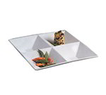 American Metalcraft SQDIV4 12-in Divided Platter w/ 4-Compartments, Porcelain/White