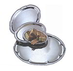 American Metalcraft STOV128 Oval Embossed Serving Tray, 8x12-in, Chrome