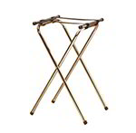 American Metalcraft TRSD1815 31-in Folding Deluxe Tray Stand w/ Nylon Strap, Chrome/Black