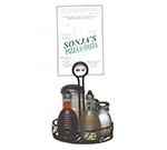 American Metalcraft WBCC7 7.5-in Condiment Rack w/ Center Handle & Slot, Scroll Design, Wrought Iron/Black