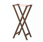 American Metalcraft WTSM38 38-in Folding Tray Stand w/ Nylon Strap, Mahogany