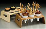 American Metalcraft BAMFCS6 6 Hole Cone Holder/Stand, 14-3/4 W x 8-1/2 D x 4-1/2 H, Dark Bamboo