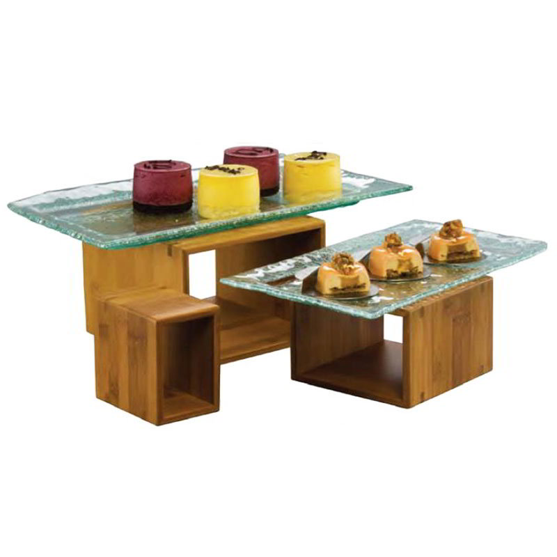 American Metalcraft BAMRD2 Dark Bamboo Riser Set, Set of 3