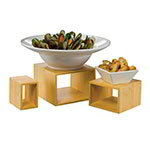 American Metalcraft BAMRN1 Natural Bamboo Riser Set, Set of 3