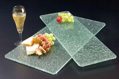 American Metalcraft BG1224 Glacier Glass Platter, 24 in x 12 in, Flat, Bubble Glass, Green