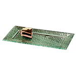 American Metalcraft BG1911 Glacier Glass Platter, 19 in x 11 in, Rectangular, Bubble Glass, Green
