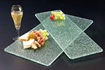 American Metalcraft BG824 Glacier Glass Platter, 24 in x 8 in, Flat, Bubble Glass, Green