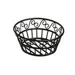 American Metalcraft BLSB80 Bread Basket, 8 in Dia., Black Scroll Design, Wrought Iron