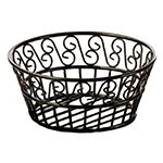 American Metalcraft BLSB93 Bread Basket, 9 in Dia., Black Scroll Design, Wrought Iron