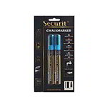 American Metalcraft BLSMA510BU Securit Small Chalk Markers, Rain & Smear Proof, 2-pk, Blue
