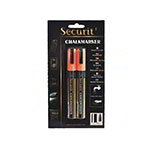 American Metalcraft BLSMA510OR Securit Small Chalk Markers, Rain & Smear Proof, 2-pk, Orange