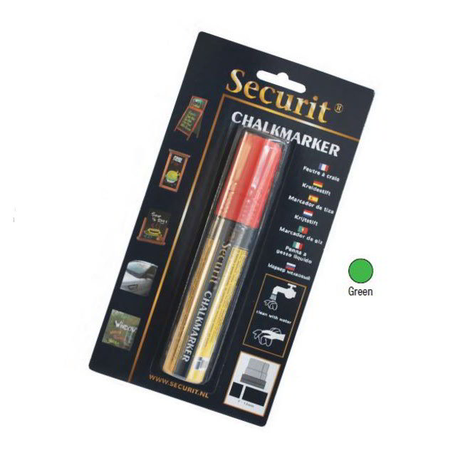 American Metalcraft BLSMA720GR Securit Big Chalk Markers, Rain & Smear Proof, Green