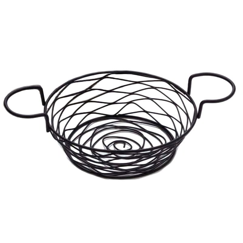 American Metalcraft BNBB83 Round Wire Birdnest Basket, 8 in x 3-5/8 in, Black