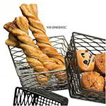 American Metalcraft BNRB86B Birdsnest Riser/Basket, 8 in sq. x 8 in sq. Bottom x 4 in H, Black