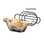 American Metalcraft BSKB96 Basket, 6 in x 9 in, Oval, Ramekin Holders, Wire, Black