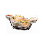 American Metalcraft BSKC69 Basket, 6 in x 9 in, Oval, Ramekin Holders, Wire, Chrome