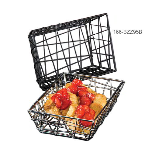 American Metalcraft BZZ95B Zorro Basket, 9 in L x 6 in W x 2-1/2 in H, Rectangle, Black