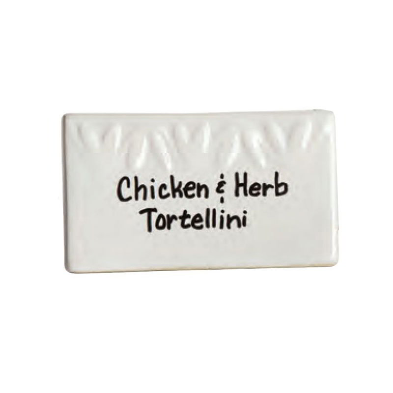 American Metalcraft CCR3 Menu Card, 3-3/4 in x 2-3/16 in, Square, Leaf Pattern, Ceramic