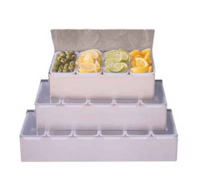 American Metalcraft CD4 Stainless Steel Bar Condiment Dispenser, 12 x 3-3/16 x 5-3/8 in, 4 Box