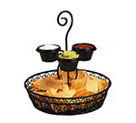 American Metalcraft CDB1213 Chip & Dip Basket, 12 in Dia. x 13 in H, Includes (3) 4 oz. Ramekins, Black