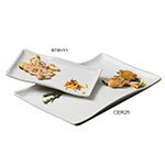 American Metalcraft CER25 Platter, 21 in x 13-1/2 in, Rectangular, Wavy, Ceramic, White
