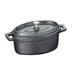 American Metalcraft CIPOV6040 17-1/2 oz Oval Baking Dish w/ Lid, 7.5 L x 4 W, 2-1/4 D, Cast Iron