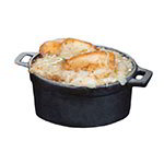 American Metalcraft CIPR5500 17 oz Round Baking Dish w/ Lid, 5 in D x 2 in H, Cast Iron
