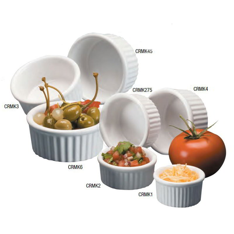 American Metalcraft CRMK4 Ramekin, 4 Oz., Ceramic Fluted White