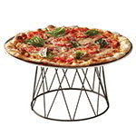 American Metalcraft DPS797 Contempo Drum Pizza Stand, 9 x 7 x 7 in H, Black Wrought Iron