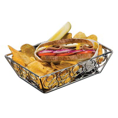 American Metalcraft EBB95C Loop-D-Loop Basket, 9 in L x 6 in W x 2-1/2 in H, Rectangle, Chrome