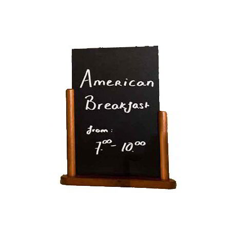 American Metalcraft ELEMME Double Sided Table Board w/ 6 x 9-in Blackboard, Mahogany