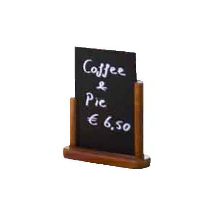 American Metalcraft ELEMSM Double Sided Table Board w/ 4 x 6-in Blackboard, Mahogany