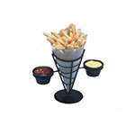 American Metalcraft FBC92 Ironworks French Fry Basket, Conical, 2 Ramekins, 5 in x 9-3/8 in H, Black