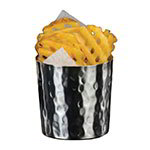 American Metalcraft FFHM37 French Fry Cup, 3-3/8 in Diameter, 3-3/8 in H, Satin / Hammered Stainless Steel